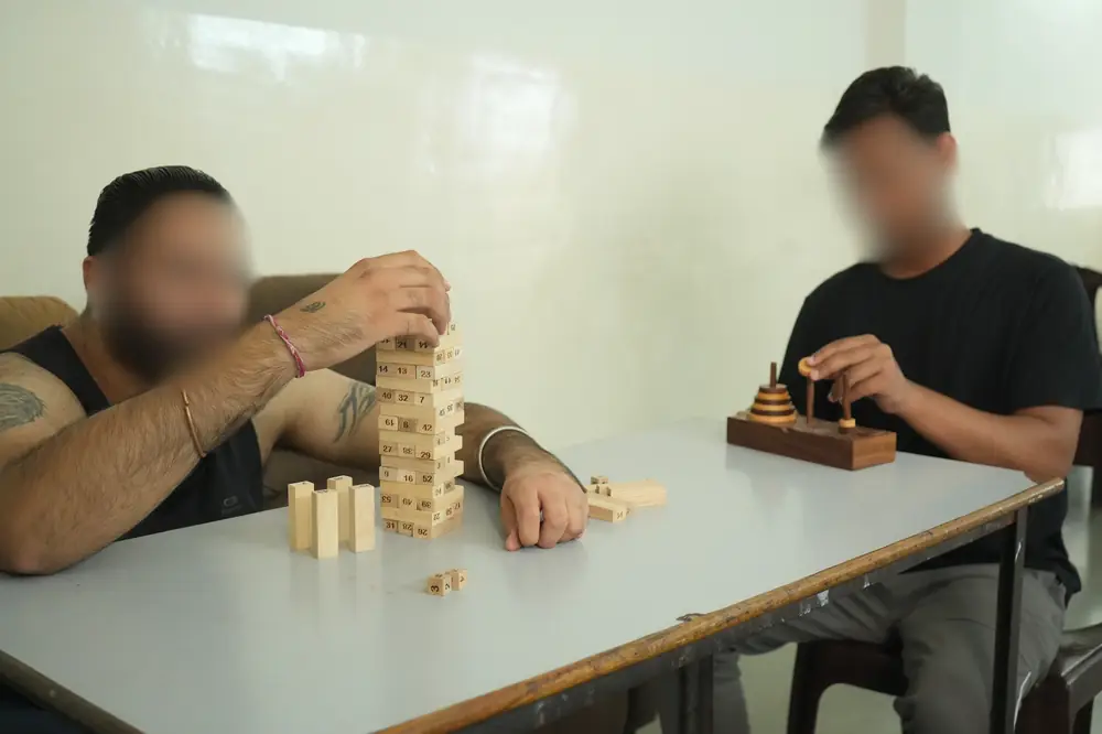 Jenga and puzzle games at Affinity Rehab